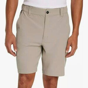 Eddie Bauer Flex Waist Tech Shorts Men Medium Khaki‎ Tan Ripstop UPF 30 Outdoors